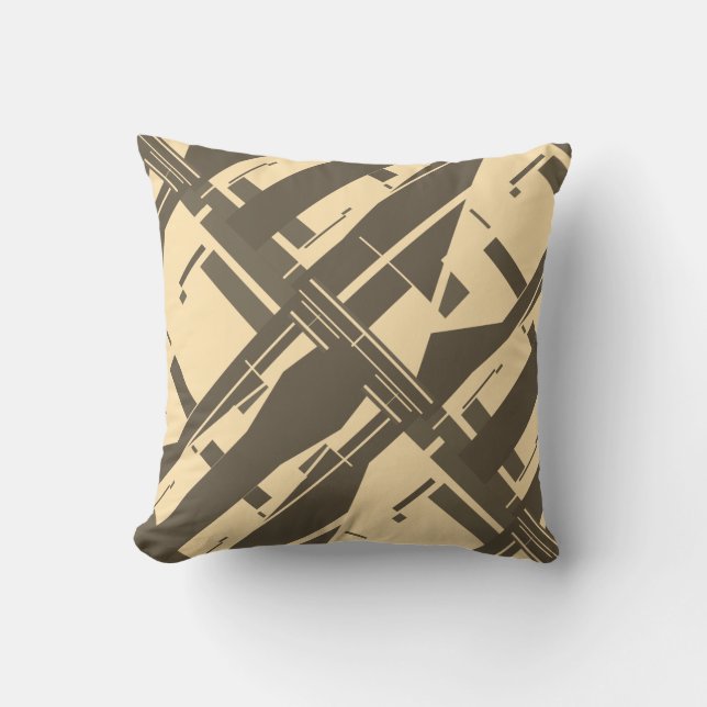 Cojín Decorativo Creamy Beige Dark Diagonal Resumen Diseño (Anverso)