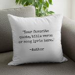 Cojín Decorativo Crear su propia cita de Personalizado de máquina d<br><div class="desc">Crea tu propio presupuesto personalizado lanzar almohada. Presenta una tipografía minimalista de máquina de escribir de época.</div>