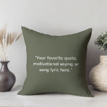 Cojín Decorativo Crear su propia cita motivacional<br><div class="desc">Crea tu propio presupuesto personalizado lanzar almohada. Presenta una tipografía de máquina de escribir minimalista.</div>