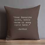 Cojín Decorativo Crear su propia cotización<br><div class="desc">Crea tu propio presupuesto personalizado lanzar almohada. Presenta una tipografía de máquina de escribir minimalista.</div>