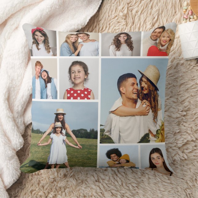 Cojín Decorativo Crear su propio Collage de fotos de 10 (Manta)