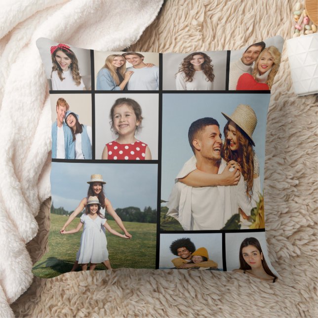 Cojín Decorativo Crear su propio Collage de fotos de 10 (Manta)