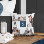 Cojín Decorativo Crear su propio Collage de fotos monogramado de 5<br><div class="desc">Añade tus fotos y tu monograma de personalizado para un diseño especial de un tipo.</div>