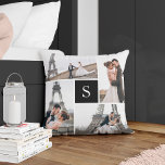 Cojín Decorativo Crear su propio Collage de fotos monogramado de 5<br><div class="desc">Añade tus fotos y tu monograma de personalizado para un diseño especial de un tipo.</div>