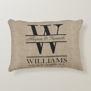 Cojín Decorativo Crear su propio Monograma de Aniversario con el lo