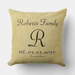 Cojín Decorativo Crear su propio monograma de cuero falso crema