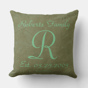 Cojín Decorativo Crear sus propios monogramas verdes de hidrocarbur