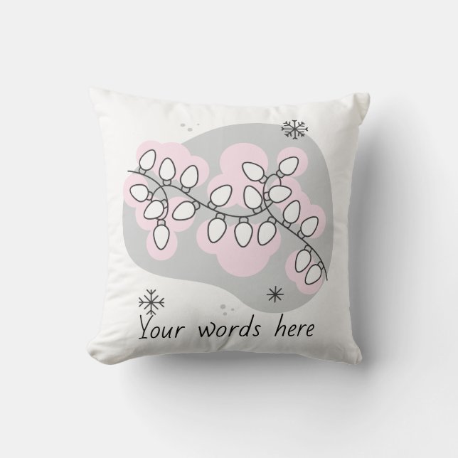 Cojín Decorativo Crear sus propios Navidades Retro String Lights (Anverso)