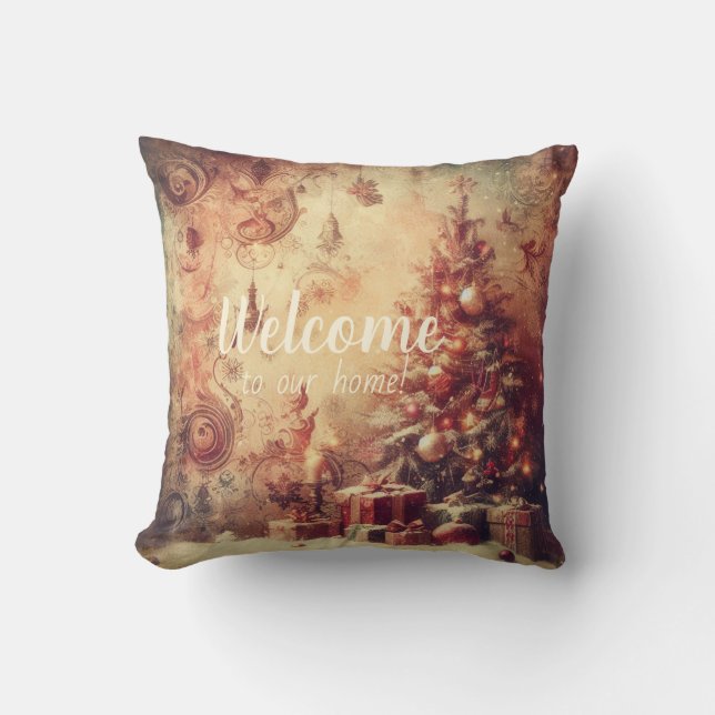 Cojín Decorativo Crear sus propios Navidades románticos (Anverso)