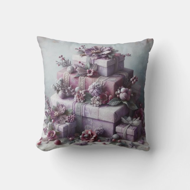 Cojín Decorativo Crear sus propios presentes románticos púrpura (Anverso)