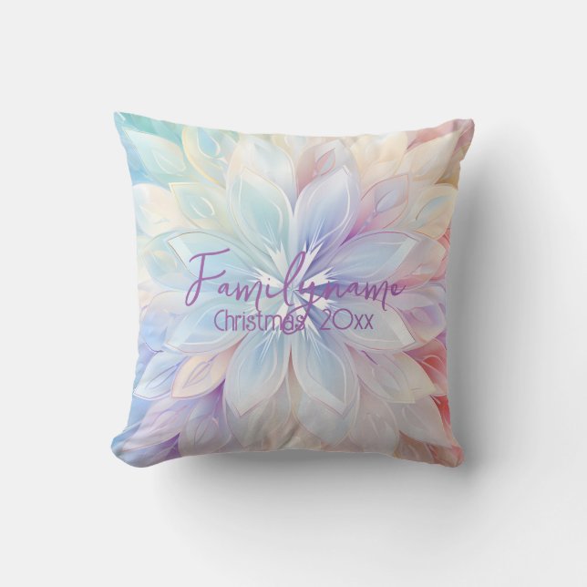 Cojín Decorativo Crear tu propio Navidad arcoiris Poinsettia (Anverso)