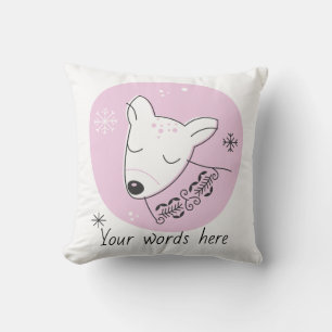 Cojín Decorativo Crear tus propios Navidades rosados de renos retro