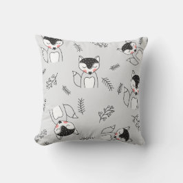 Cojín Decorativo Crear tus propios zorros grises dulces