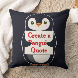 Cojín Decorativo Crear una cita de pingüino
