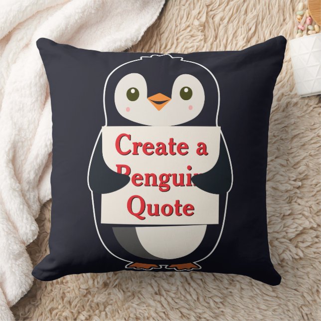 Cojín Decorativo Create a Penguin Quote (Manta)