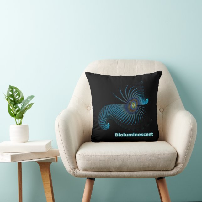 Cojín Decorativo Creatura bioluminiscente de mar alieno (Silla)