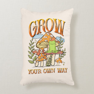 Cojín Decorativo "Crece tu propio camino"   Rana y hongo meditación