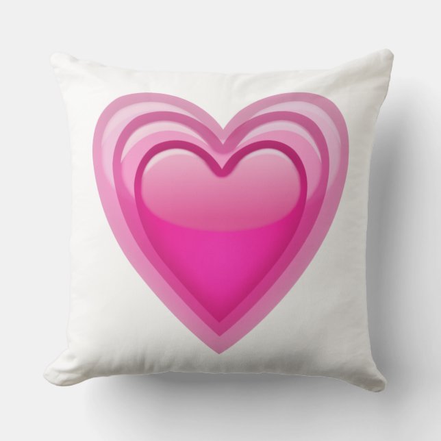 Cojín Decorativo Crecer el corazón rosado - Emoji (Anverso)