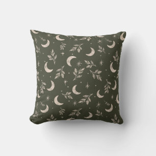 Cojín Decorativo Creciente Celestial y Follaje Botánico