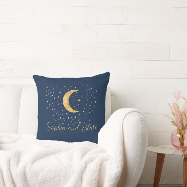 Cojín Decorativo Creciente Luna Noche Estrellada  (Sofá)
