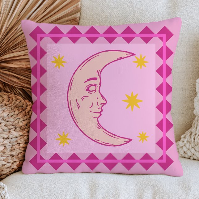 Cojín Decorativo Creciente Luna Retro Celestial Lavanda (Subido por el creador)