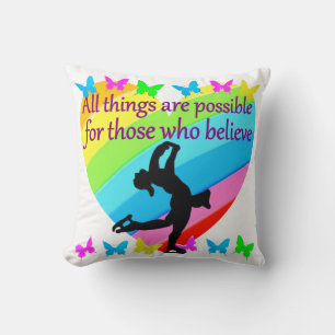 COJÍN DECORATIVO CREE EN SUS SUEÑOS DE PATINAJE DE FIGURA