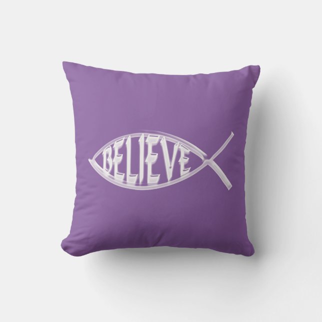 Cojín Decorativo Cree Pez Lavanda (Anverso)