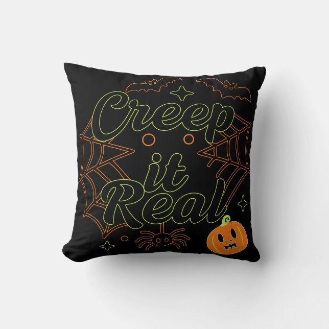 Cojín Decorativo Creep It Real Halloween Tee (Anverso)