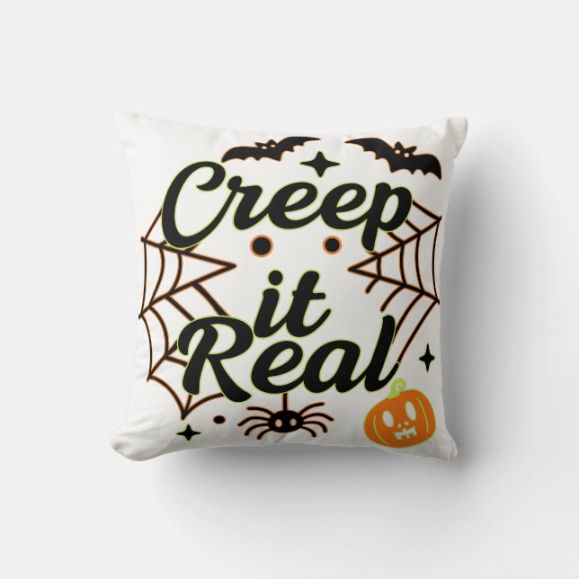 Cojín Decorativo Creep It Real Halloween Tee (Anverso)