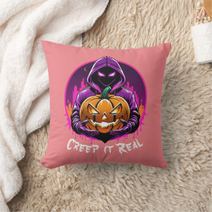 Cojín Decorativo Creep it Real, Horror ilustracion Halloween