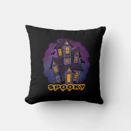 Cojín Decorativo Creepy Purple Mansion Spooky Haunted House