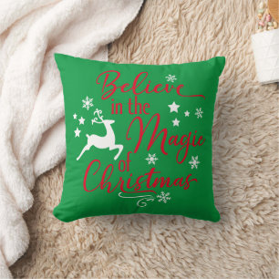 Cojín Decorativo Creer En La Magia De Los Navidades Renos