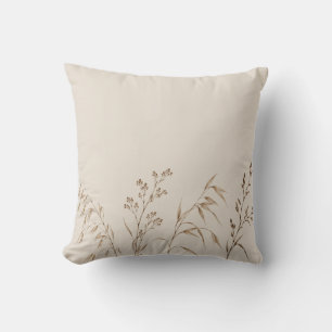 Cojín Decorativo Crema botánica fina de hierba de avena