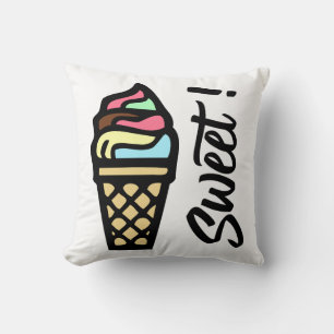 Cojín Decorativo Crema de hielo dulce y colorida