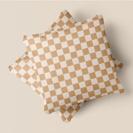 Cojín Decorativo Crema de Moda Rusa y Tan Checkers