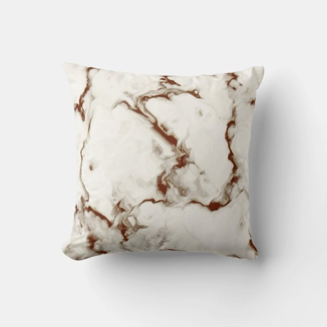 Cojín Decorativo Crema Marble marrón gris personalizar (Anverso)
