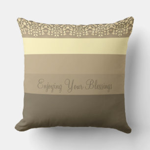 Cojín Decorativo Crema moderna y elegante con estampado de taúpe