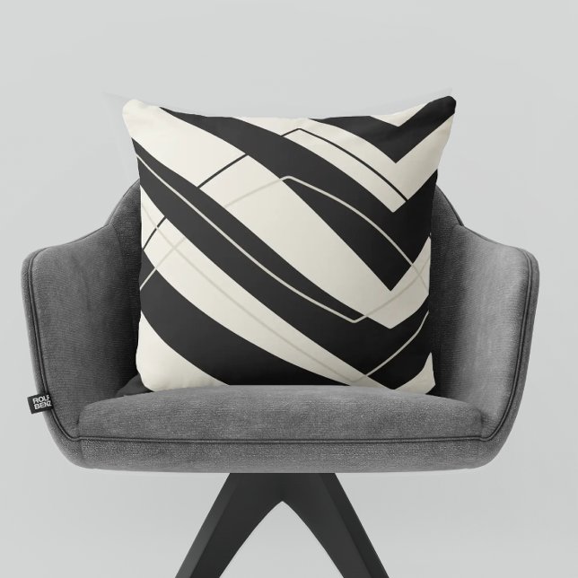 Cojín Decorativo Crema negra moderna cuadrada simple (Subido por el creador)