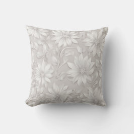 Cojín Decorativo Crema Neutro Floral Elegante