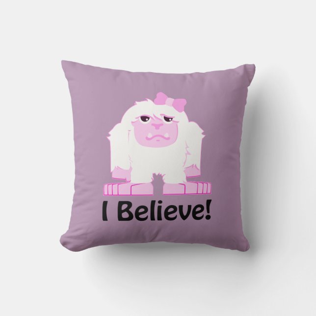 Cojín Decorativo Creo al chica lindo Yeti del dibujo animado (Anverso)