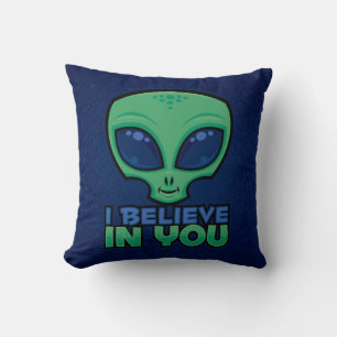 Cojín Decorativo Creo En Tu Amigable Personalizado Alien