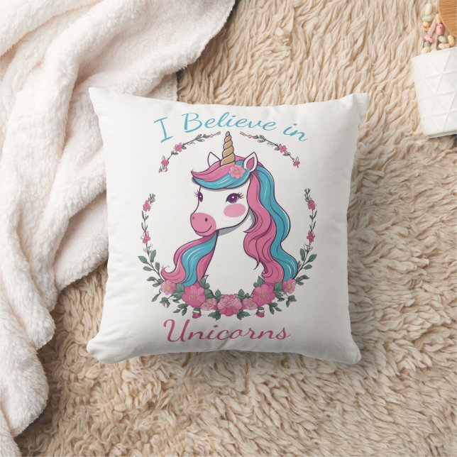 Cojín Decorativo Creo en Unicornios (Manta)
