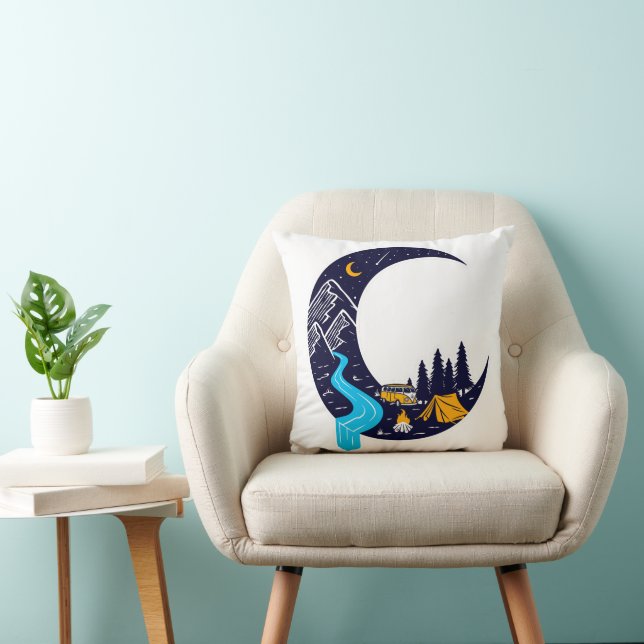 Cojín Decorativo Crescent Moon Adventure Camping (Silla)