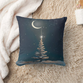 Cojín Decorativo Crescent Moon con una estrella Navidad
