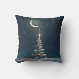 Cojín Decorativo Crescent Moon con una estrella Navidad