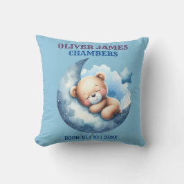 Cojín Decorativo Crescent Moon del bebé azul lindo