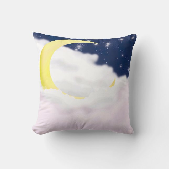 Cojín Decorativo Cresent Moon in Soft Clouds Pillow  (Anverso)