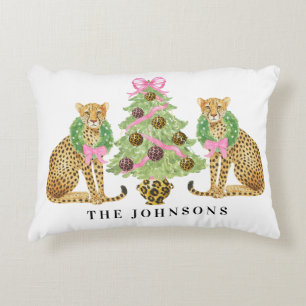 Cojín Decorativo Crest de leopardo de corona de Navidad