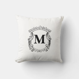 Cojín Decorativo Crest Elegante Monograma Personalizado 