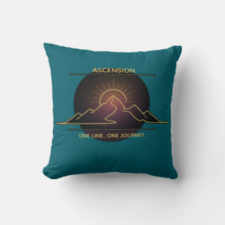 Cojín Decorativo Cresta de Montaña Mínima de un Trazo - Línea de Am